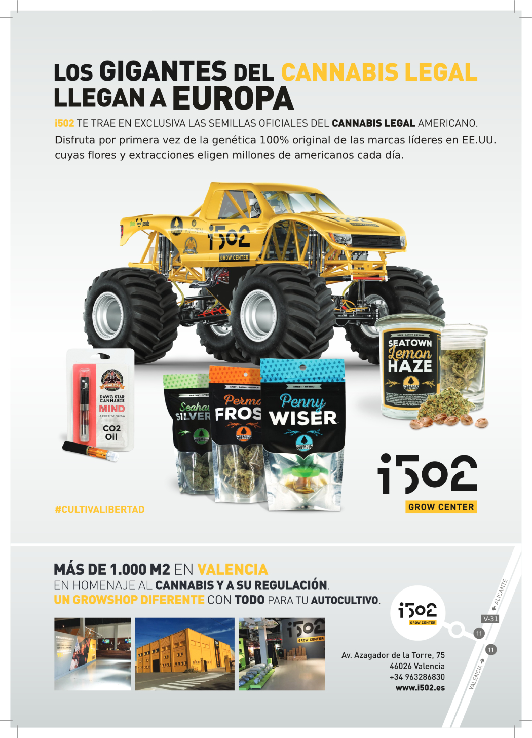 i502 Grow Center magazine advertisement — Los Gigantes del Cannabis Legal